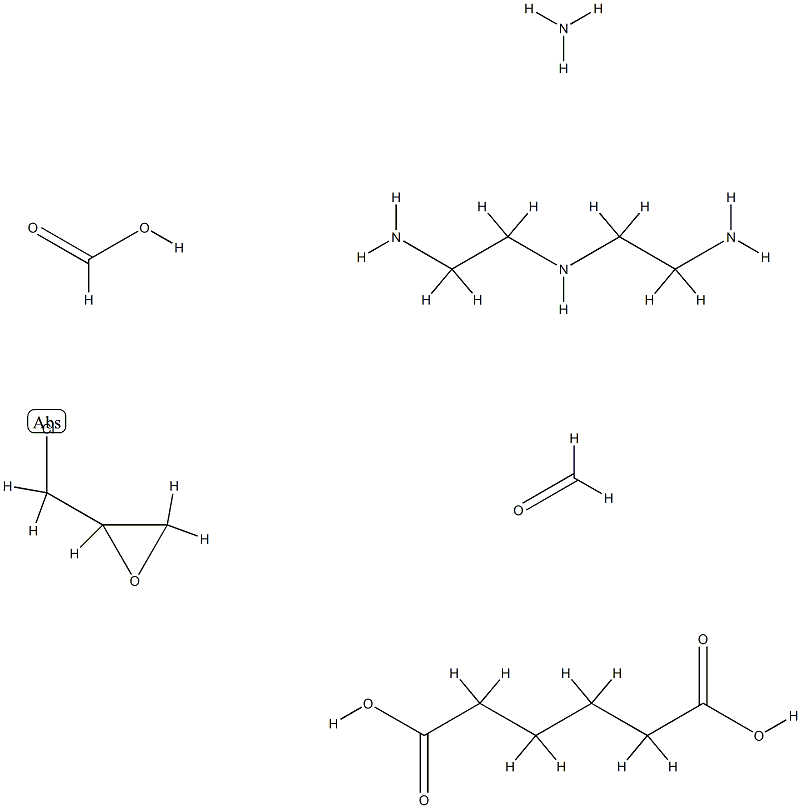 Hexanedioic acid, polymer with N-(2-aminoethyl)-1,2-ethanediamine, ammonia, (chloromethyl)oxirane, formaldehyde and formic acid 结构式