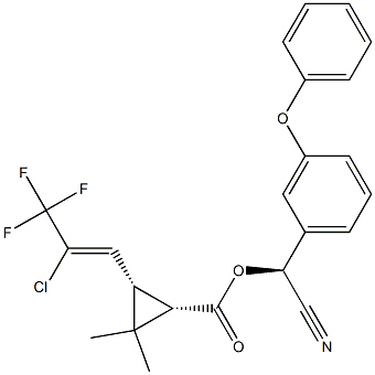 [1S-[1α(R*),3α(Z)]]-3-(2-Chloro-3,3,3-trifluoro-1-propenyl)-2,2-diMethylcyclopropanecarboxylic Acid Cyano(3-phenoxyphenyl)Methyl Ester
(Cyhalothrin IsoMer) 结构式