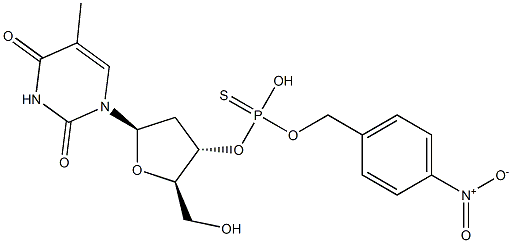 thymidyl 3'-(4-nitrophenyl)phosphorothioate 结构式