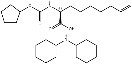 二环己基铵(S)-2-(环戊氧基羰基氨基)壬-8-烯酸酯 结构式