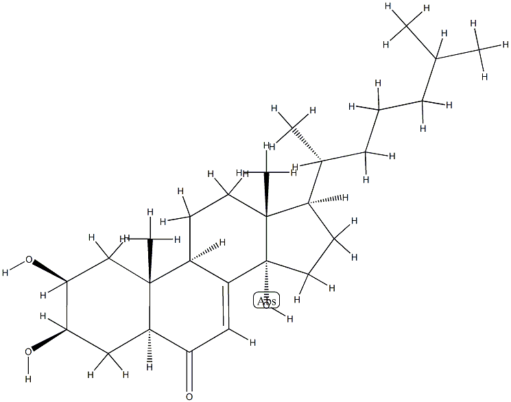 2β,3β,14-Trihydroxy-5α-cholest-7-en-6-one 结构式