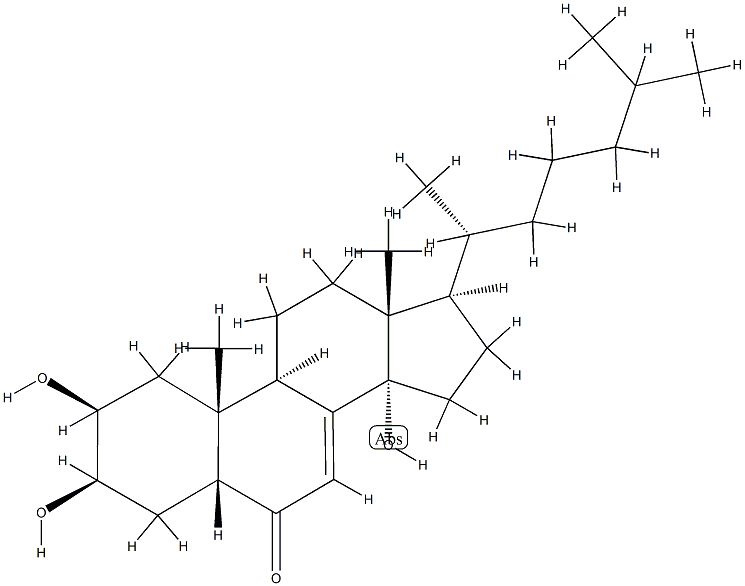 2β,3β,14α-Trihydroxy-5β-cholesta-7-ene-6-one 结构式