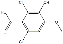 2,6-二氯-3-羟基-4-甲氧基苯甲酸 结构式