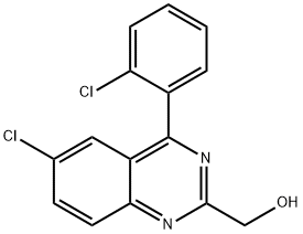 LORAZEPAM RELATED COMPOUND E (25 MG) (6-CHLORO-4-(O-CHLOROPHENYL)-2-QUINAZOLINE METHA-NOL) 结构式