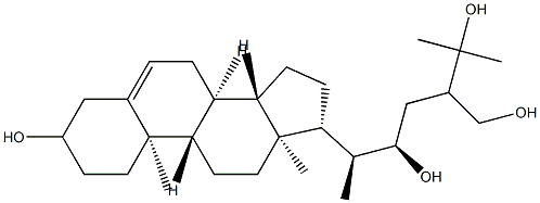 (22R,24ξ)-Ergost-5-ene-3β,22,25,28-tetrol 结构式