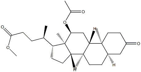 12α-Acetyloxy-3-oxo-5β-cholan-24-oic acid methyl ester 结构式