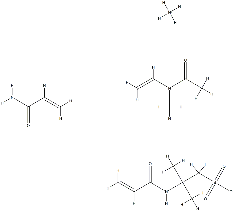 2-甲基-2-[(2-丙烯酰基)氨基]-1-丙磺酸一铵盐与N-乙烯基-N-甲基乙酰胺及2-丙烯酰胺的聚合物 结构式