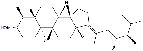 (17E,23R)-4α,23-Dimethyl-5α-ergost-17(20)-en-3β-ol 结构式