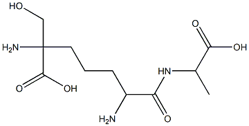 N-(2 , 6-二氨基-6-羟甲基庚酸酰基)-L-丙氨酸 结构式