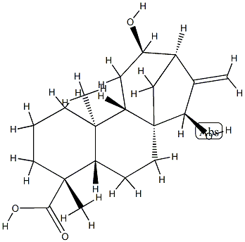 (15R)-12β,15-Dihydroxykaur-16-en-18-oic acid 结构式