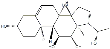 (14S,20S)-Pregn-5-ene-3β,11α,12β,14,20-pentol 结构式