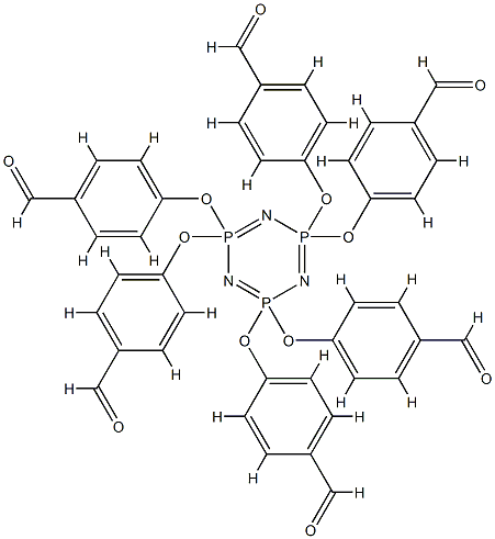 4,4',4'',4''',4'''',4'''''-((1,3,5,2Λ5,4Λ5,6Λ5-三氮杂三膦杂环己-2,2,4,4 ,6,6-己基)六(氧基))六苯甲醛 结构式