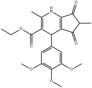 4,5,6,7-Tetrahydro-2,6-dimethyl-5,7-dioxo-4-(3,4,5-trimethoxyphenyl)-1H-1-pyrindine-3-carboxylic acid ethyl ester 结构式