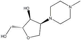 D-Ribitol, 1,4-anhydro-2-deoxy-2-(4-methyl-1-piperazinyl)- (9CI) 结构式