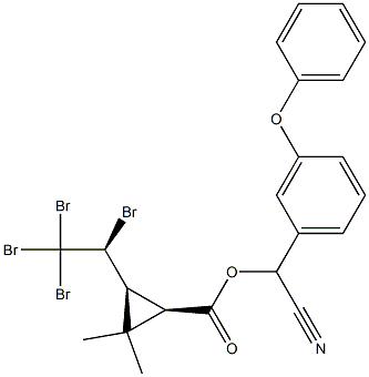 (1R,3S)-2,2-Dimethyl-3-(1,2,2,2-tetrabromoethyl)cyclopropanecarboxylic acid (S)-α-cyano-3-phenoxybenzyl ester 结构式