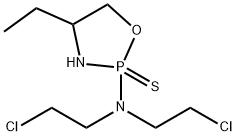 N,N-bis(2-chloroethyl)-4-ethyl-2-sulfanylidene-1-oxa-3-aza-2$l^{5}-pho sphacyclopentan-2-amine 结构式