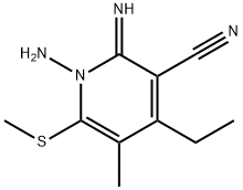 3-Pyridinecarbonitrile,1-amino-4-ethyl-1,2-dihydro-2-imino-5-methyl-6-(methylthio)-(9CI) 结构式