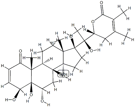 (17S,22R)-4β,5,6α,14,17,20,22-Heptahydroxy-1-oxo-5β-ergosta-2,24-dien-26-oic acid 26,22-lactone 结构式