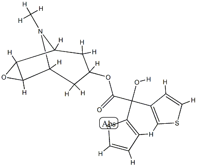 α-Hydroxy-α-3-thienyl-2-thiopheneacetic Acid 9-Methyl-3-oxa-9-azatricyclo[3.3.1.02,4]non-7-yl Ester 结构式