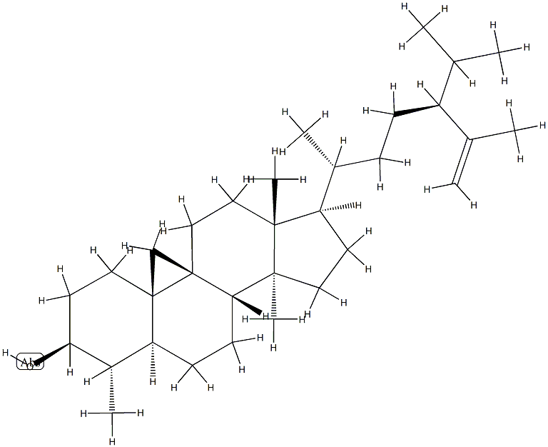 4α,14α,28-Trimethyl-9β,19-cyclo-5α-stigmast-25-en-3β-ol 结构式