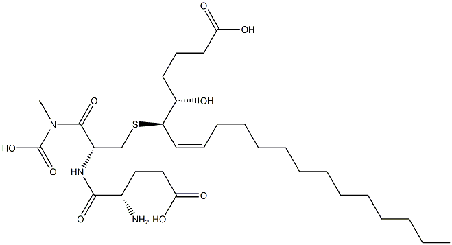 9,10,11,12,14,15-hexahydroleukotriene C4 结构式