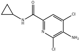 2-Pyridinecarboxamide,5-amino-4,6-dichloro-N-cyclopropyl-(9CI) 结构式