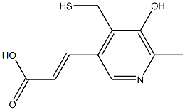 2-Propenoicacid,3-[5-hydroxy-4-(mercaptomethyl)-6-methyl-3-pyridinyl]-(9CI) 结构式