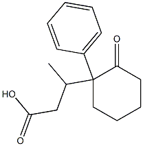 β-Methyl-2-oxo-1-phenylcyclohexanepropionic acid 结构式