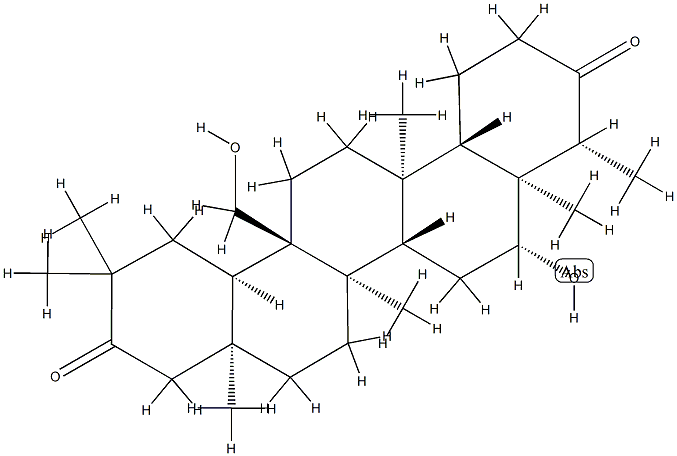 6β,27-Dihydroxy-D:A-friedooleanane-3,21-dione 结构式