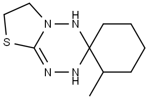 Spiro[cyclohexane-1,3(4H)-[2H]thiazolo[3,2-b][1,2,4,5]tetrazine], 6,7-dihydro-2-methyl- (9CI) 结构式