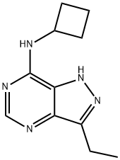 1H-Pyrazolo[4,3-d]pyrimidin-7-amine,N-cyclobutyl-3-ethyl-(9CI) 结构式