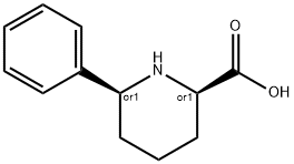 2-PIPERIDINECARBOXYLIC ACID, 6-PHENYL-, (2R,6S)-REL- 结构式
