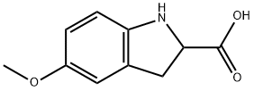 2,3-二氢-5-甲氧基-1H-吲哚-2-羧酸 结构式