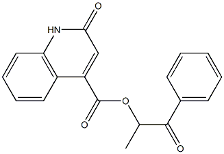 1-methyl-2-oxo-2-phenylethyl 2-hydroxy-4-quinolinecarboxylate 结构式