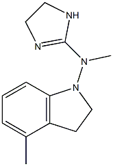 1H-Indol-1-amine,N-(4,5-dihydro-1H-imidazol-2-yl)-2,3-dihydro-N,4-dimethyl-(9CI) 结构式