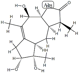 (3S)-3aα,4,4aα,5,6,7,9,9aα-Octahydro-5α,6α,9β-trihydroxy-3β,5,8-trimethylazuleno[6,5-b]furan-2(3H)-one 结构式