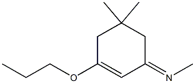 Methanamine, N-(5,5-dimethyl-3-propoxy-2-cyclohexen-1-ylidene)-, [N(Z)]- (9CI) 结构式