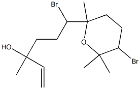 3,4,5,6-Tetrahydro-δ,5-dibromo-α-vinyl-α,2,6,6-tetramethyl-2H-pyran-2-butan-1-ol 结构式
