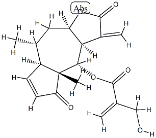 2-(Hydroxymethyl)propenoic acid [(3aR)-2,3,3a,4,4a,5,7aα,8,9,9aα-decahydro-4aβ,8α-dimethyl-3-methylene-2,5-dioxoazuleno[6,5-b]furan-4α-yl] ester 结构式