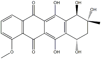 (7R)-7,8,9,10-Tetrahydro-6,7β,8α,10α,11-pentahydroxy-1-methoxy-8β-methyl-5,12-naphthacenedione 结构式