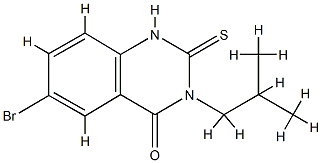 6-溴-3-异丁基-2-硫代-2,3-二氢喹唑啉-4(1H)-酮 结构式