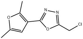 2-(chloromethyl)-5-(2,5-dimethylfuran-3-yl)-1,3,4-oxadiazole 结构式