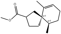 Spiro[4.5]dec-6-ene-2-carboxylic acid, 6,10-dimethyl-, methyl ester, (5R,10R)-rel- (9CI) 结构式