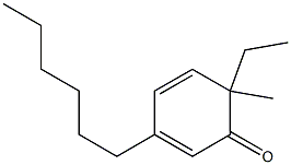 2,4-Cyclohexadien-1-one,6-ethyl-3-hexyl-6-methyl-(9CI) 结构式