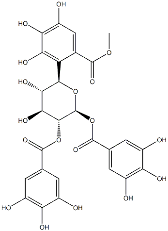 1,2,6-三-O-没食子酰-BETA-D-吡喃葡萄糖 结构式