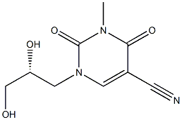 5-Pyrimidinecarbonitrile,1-[(2R)-2,3-dihydroxypropyl]-1,2,3,4-tetrahydro-3-methyl-2,4-dioxo-(9CI) 结构式