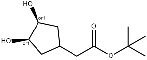 Cyclopentaneacetic acid, 3,4-dihydroxy-, 1,1-dimethylethyl ester, (3R,4S)-rel- (9CI) 结构式