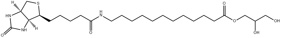 1-(12-N-BIOTIN)AMINODODECANOYL-RAC-GLYCEROL;12:0 BIOTINYL MG 结构式