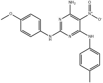 N~2~-(4-methoxyphenyl)-N~4~-(4-methylphenyl)-5-nitropyrimidine-2,4,6-triamine 结构式