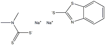 Sodium dimethyldithiocarbamate with 2(3H)-benzothiazolethione 结构式